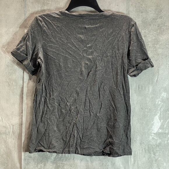 GUESS Women's Charcoal Rhinestone Embellished Crewneck Short Sleeve Tee SZ M - Picture 2 of 11